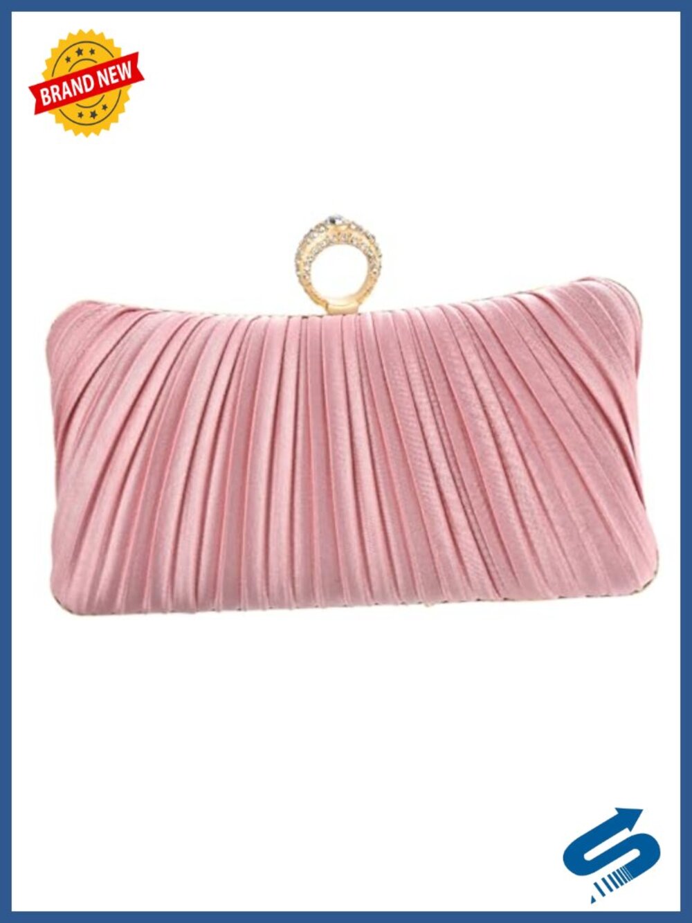 AMOUR DE LOTUS Evening Bag Silk Clutch with Chain Strap